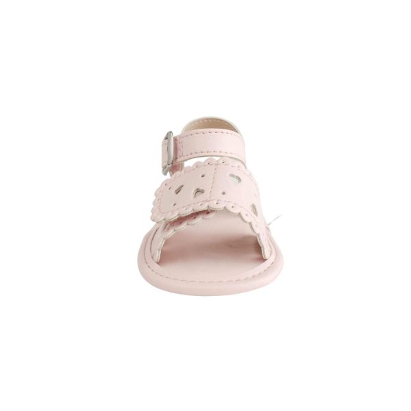 <span>Patricia</span> Infant Pink PU Double Closure Sandal with Heart Accents - Image 4