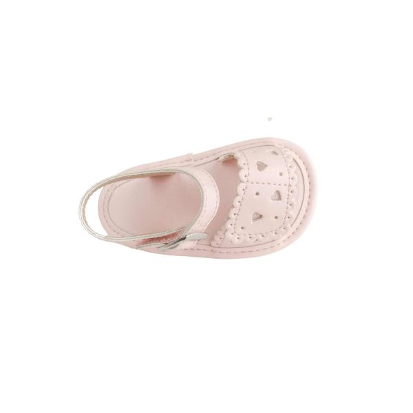 <span>Patricia</span> Infant Pink PU Double Closure Sandal with Heart Accents - Image 6