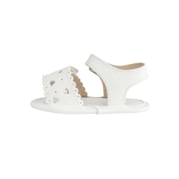 <span>Patricia</span>  Infant White PU Double Closure Sandal with Heart Accents - Image 3
