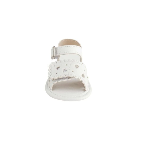 <span>Patricia</span>  Infant White PU Double Closure Sandal with Heart Accents - Image 4