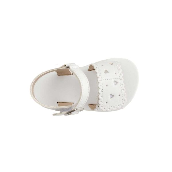 <span>Patricia</span>  Infant White PU Double Closure Sandal with Heart Accents - Image 6