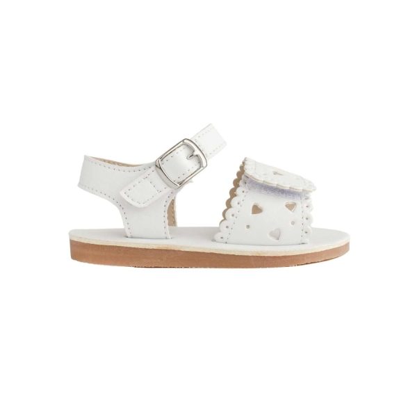 <span>Patricia</span> Toddler White PU Double Closure Sandal with Heart Accents - Image 2