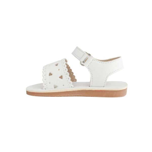 <span>Patricia</span> Toddler White PU Double Closure Sandal with Heart Accents - Image 3