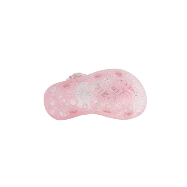 <span>POPPY </span> Toddler Pink T-Strap Jelly with Multi-Pink/White Chiffon Flowers - Image 7