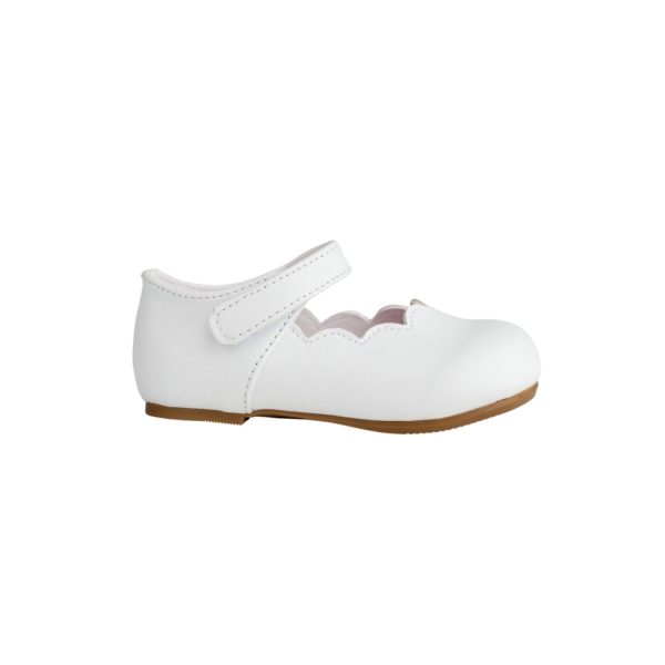 <span>PORTIA </span> Toddler White Leather-like Mary Jane with Scallops - Image 2