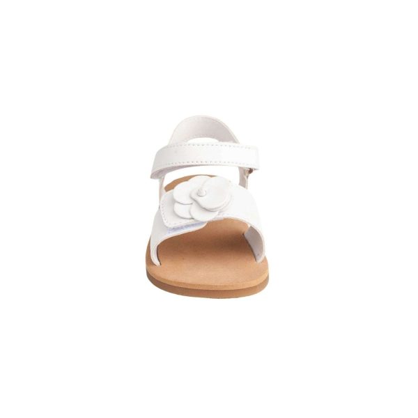 <span>POSEY</span> Toddler White PU Sandal w/Layered Flower Ornament - Image 3