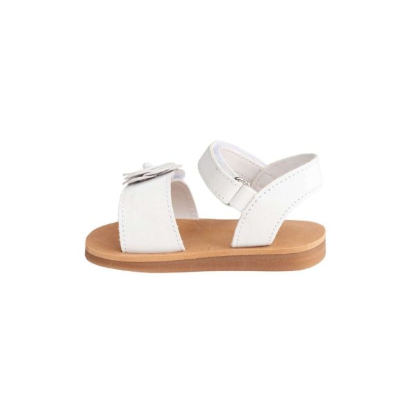 <span>POSEY</span> Toddler White PU Sandal w/Layered Flower Ornament - Image 4