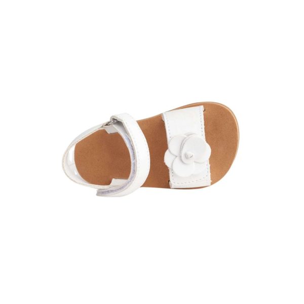 <span>POSEY</span> Toddler White PU Sandal w/Layered Flower Ornament - Image 6