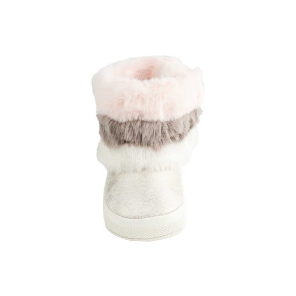 <span>Sage</span> Infant Ivory Shimmer Hi-Top w/Multi Faux Fur Trim - Image 2