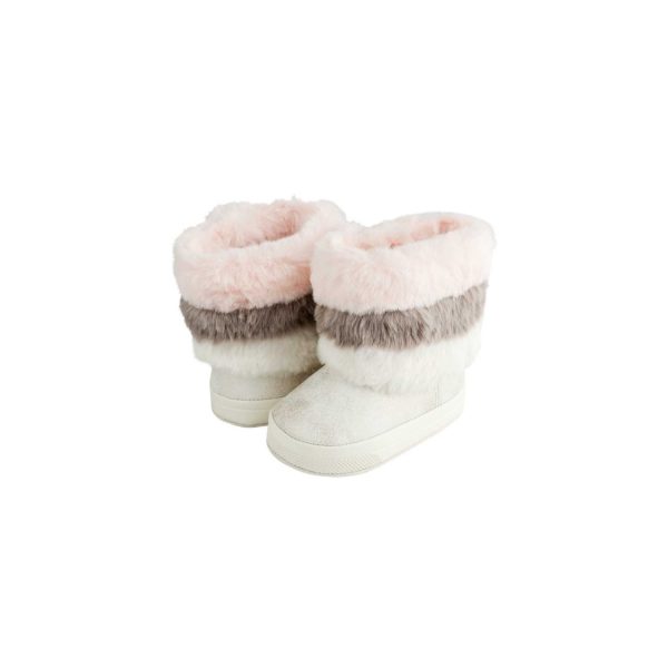 <span>Sage</span> Infant Ivory Shimmer Hi-Top w/Multi Faux Fur Trim - Image 3