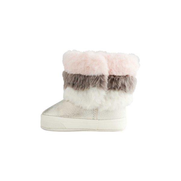 <span>Sage</span> Infant Ivory Shimmer Hi-Top w/Multi Faux Fur Trim - Image 6