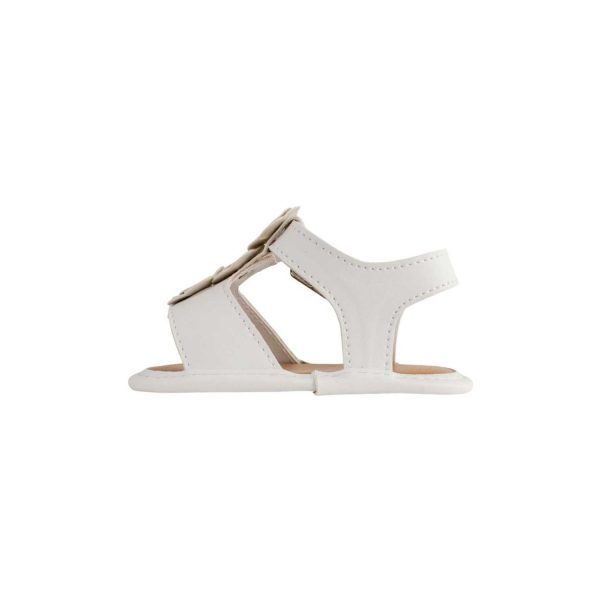 <span>Tammy</span> Infant White PU T-Strap Sandal with Flowers - Image 4