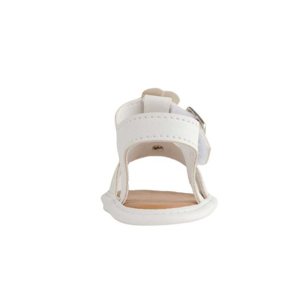 <span>Tammy</span> Infant White PU T-Strap Sandal with Flowers - Image 6