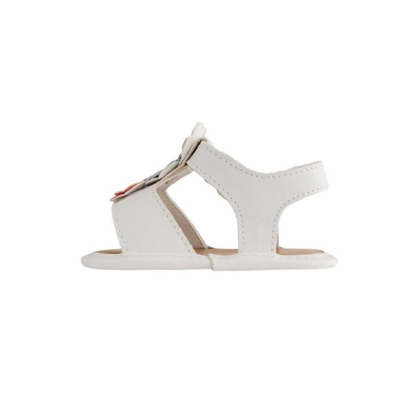 <span>Tammy</span> Infant White PU T-Strap Sandal with Multi-Colored Flowers - Image 4