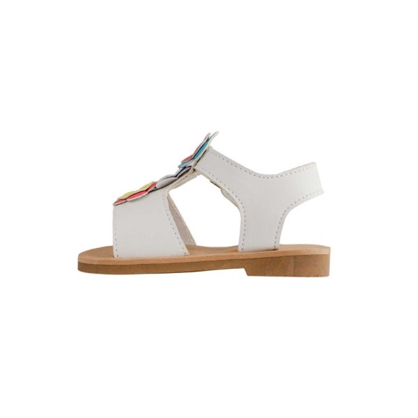 <span>Tammy</span> Toddler White PU T-Strap Sandal with Multi-Colored Flowers - Image 4