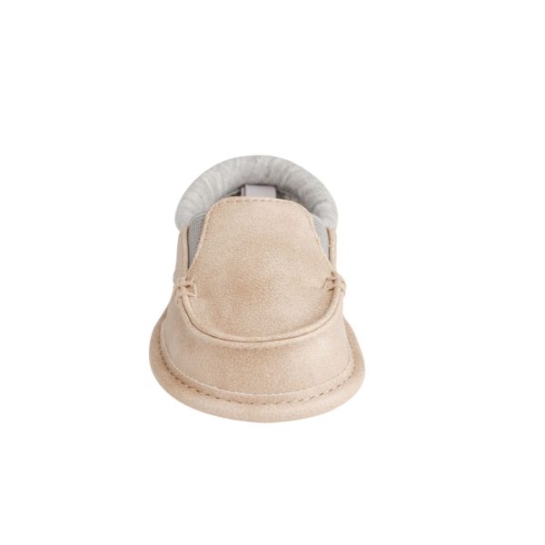 <span>THOMAS</span> Infant Khaki Distressed Slip-On with Side Gore, Light Gray Trim - Image 4