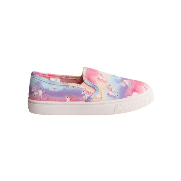 <span>TILLEY</span> Youth Girls’ Canvas Unicorn Print Twin Gore Sneakers - Image 2