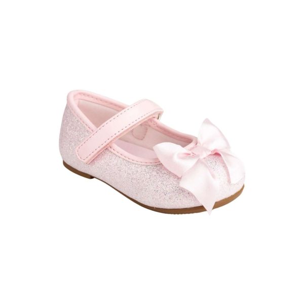 TISH Toddler Pink Shimmer One-Strap Skimmer w/Satin Bow