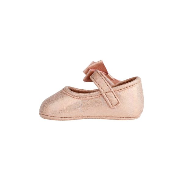<span>TRINA</span> Infant Rose Gold Shimmer One Strap Skimmer with Bow - Image 3