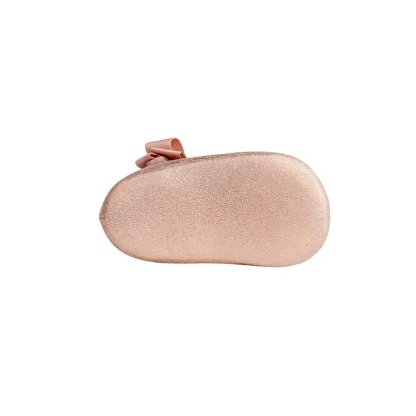 <span>TRINA</span> Infant Rose Gold Shimmer One Strap Skimmer with Bow - Image 7