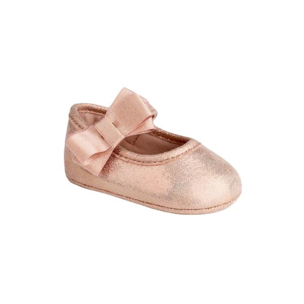 TRINA Infant Rose Gold Shimmer One Strap Skimmer with Bow
