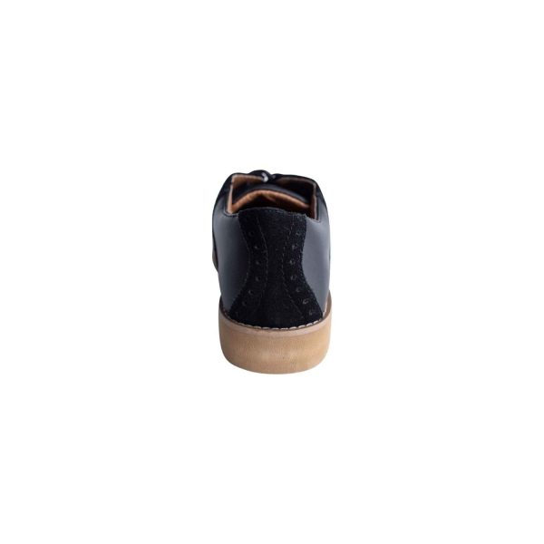 <span>Upper Class</span> Women’s Black Leather Tan Sole Saddle Oxfords - Image 5