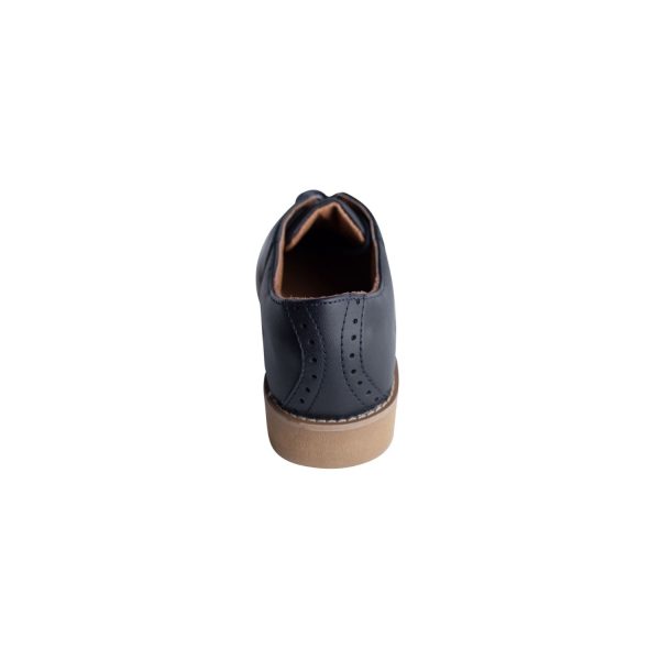 <span>Upper Class</span> Women’s Navy Leather Oxfords Tan Sole - Image 4