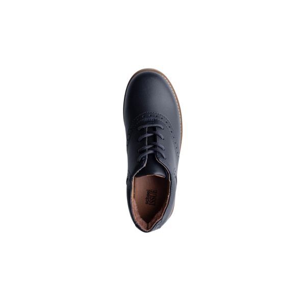 <span>Upper Class</span> Women’s Navy Leather Oxfords Tan Sole - Image 6