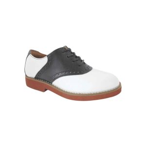 Upper Class Women's White/Black Leather Saddle Oxfords