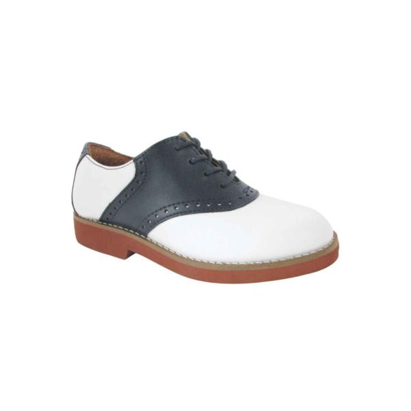 Upper Class Women's White/Navy Leather Saddle Oxfords