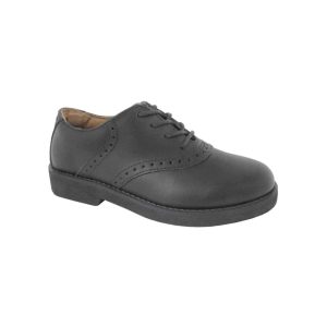 Upper Class Youth Black Leather Saddle Oxfords