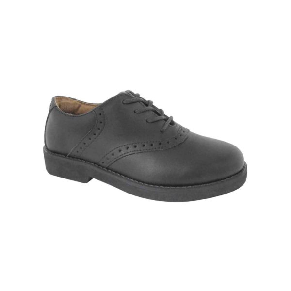 Upper Class Youth Black Leather Saddle Oxfords