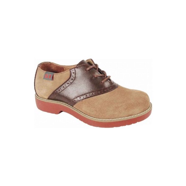 Varsity Women’s Tan Suede Saddle Oxfords