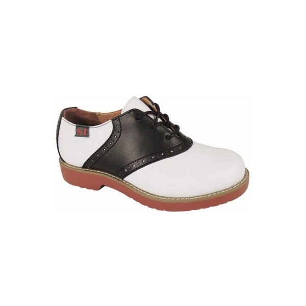 Varsity Women's White/Black Leather Saddle Oxfords