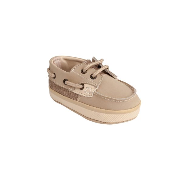 <span> WALKER II </span>  Infant Tan Leather Deck Shoe with Mesh Trim - Image 2
