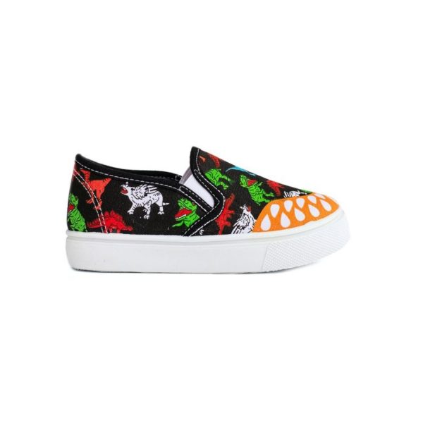 <span>WATSON</span> Youth Black Canvas Twin Gore Dino Sneakers - Image 2