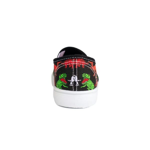 <span>WATSON</span> Youth Black Canvas Twin Gore Dino Sneakers - Image 3