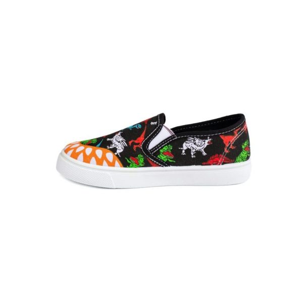 <span>WATSON</span> Youth Black Canvas Twin Gore Dino Sneakers - Image 4