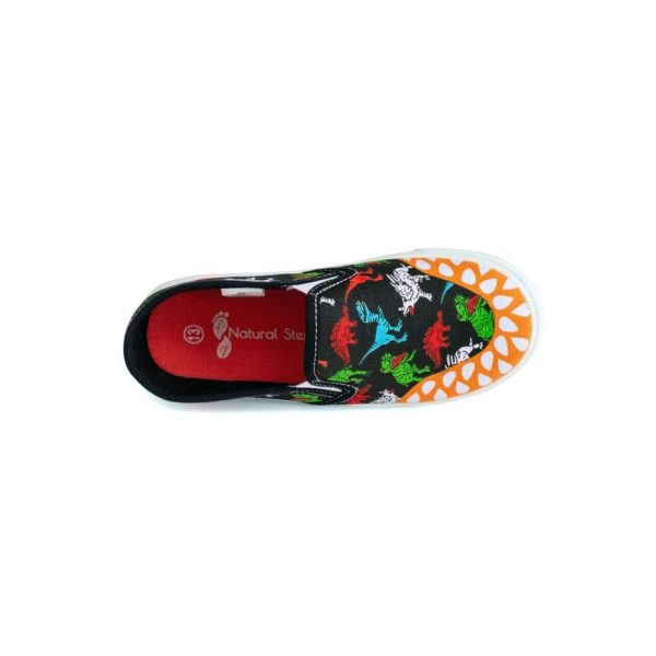 <span>WATSON</span> Youth Black Canvas Twin Gore Dino Sneakers - Image 6