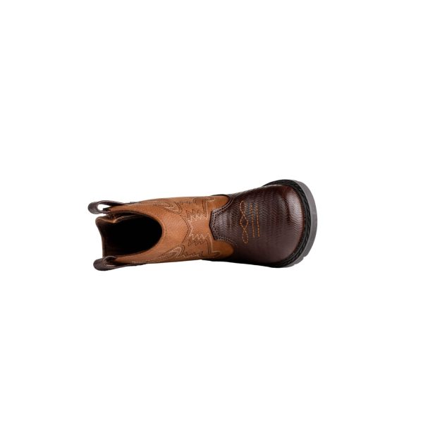 <span>WAYLON </span> Toddler Brown PU/Textured PU Western Boot w/Embroidery - Image 6