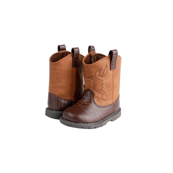 <span>WAYLON </span> Toddler Brown PU/Textured PU Western Boot w/Embroidery - Image 8