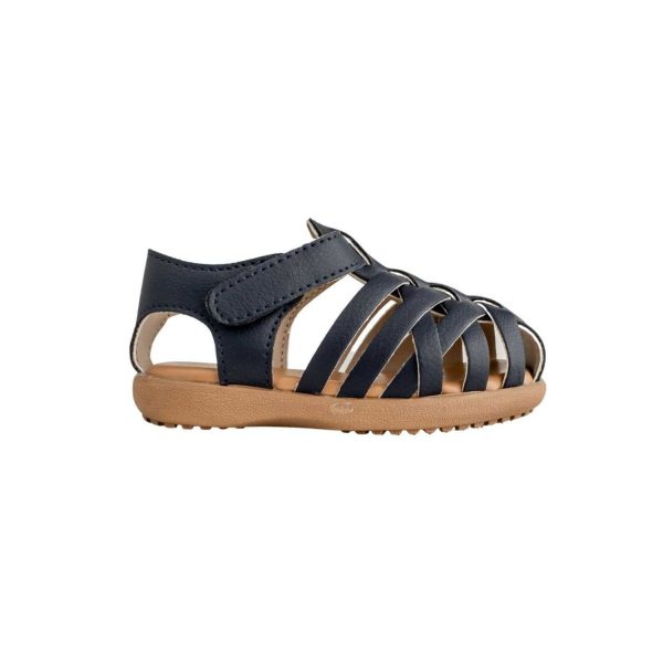 <span>Wesley</span> Toddler Navy Pebbled PU Fisherman Sandal - Image 2