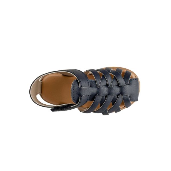 <span>Wesley</span> Toddler Navy Pebbled PU Fisherman Sandal - Image 6