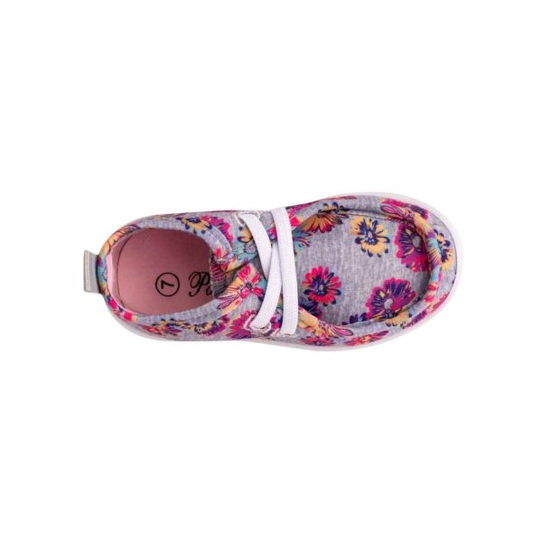 <span>Whitley</span> Toddler Gray Floral Jersey Wallabies with Elastic Laces - Image 5