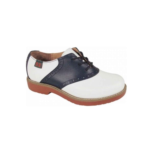 Varsity Women's White/Navy Leather Saddle Oxfords