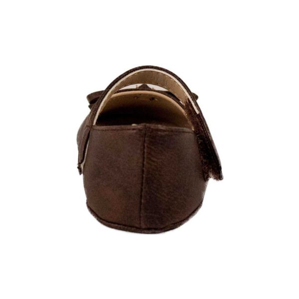 <span>Brown Skimmers</span> Brown PU Skimmer with Spaghetti Bow - Image 3