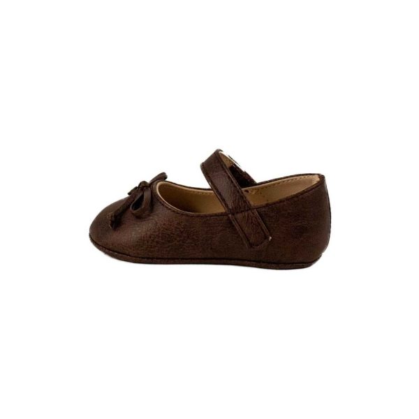 <span>Brown Skimmers</span> Brown PU Skimmer with Spaghetti Bow - Image 4