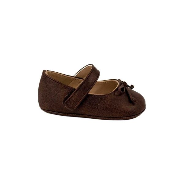 <span>Brown Skimmers</span> Brown PU Skimmer with Spaghetti Bow - Image 5