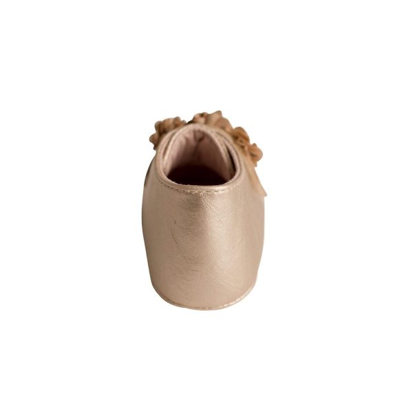 <span>Allraya</span> Infant Champagne Metallic Booties with Flower - Image 6