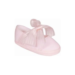 Ava Infant Pink Cotton Flats with Bows